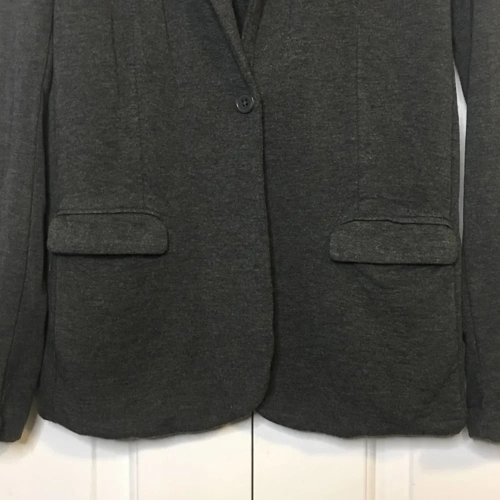 M Magaschoni Heathered Gray Jersey Knit Blazer Size M